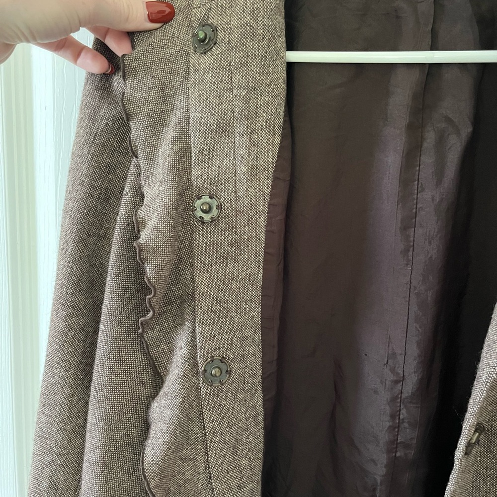 To The Max Brown Ruffle Front Blazer - Picture 6 of 13